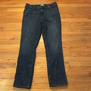 Woman’s L.L. Bean Favorite Fit Lined Flamnel Jeans Wide Leg SZ 12